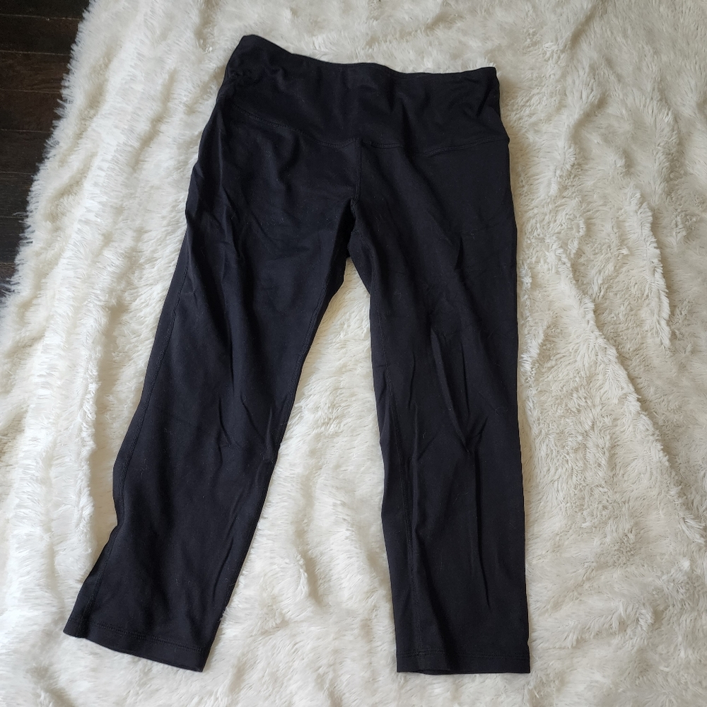 RBX stretchy black crop ankle athletic pants leggings high waisted size Large